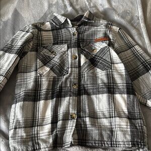 Plaid Kids Shirt - Black and White